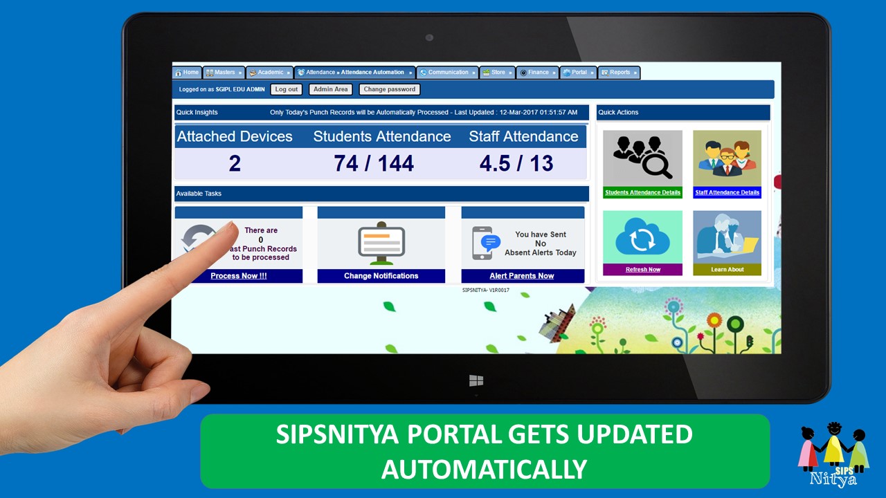 Biometric integration to school software