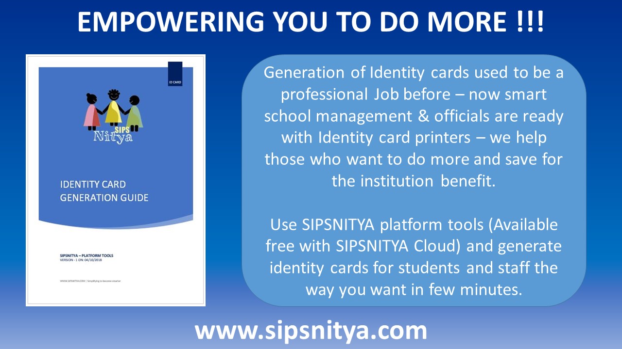 sipsnitya, id card software, school identity cards, college identity cards